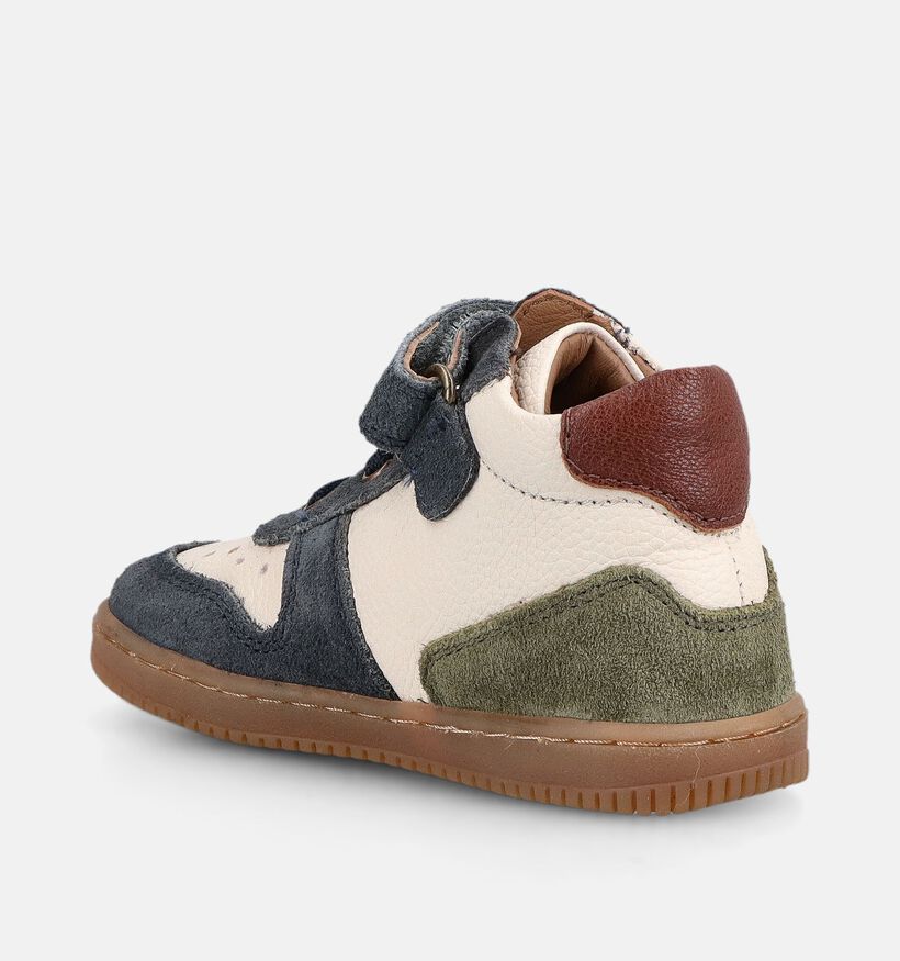 Milo & Mila Colorblock Beige/Blauwe Sneakers voor jongens (380789) - geschikt voor steunzolen