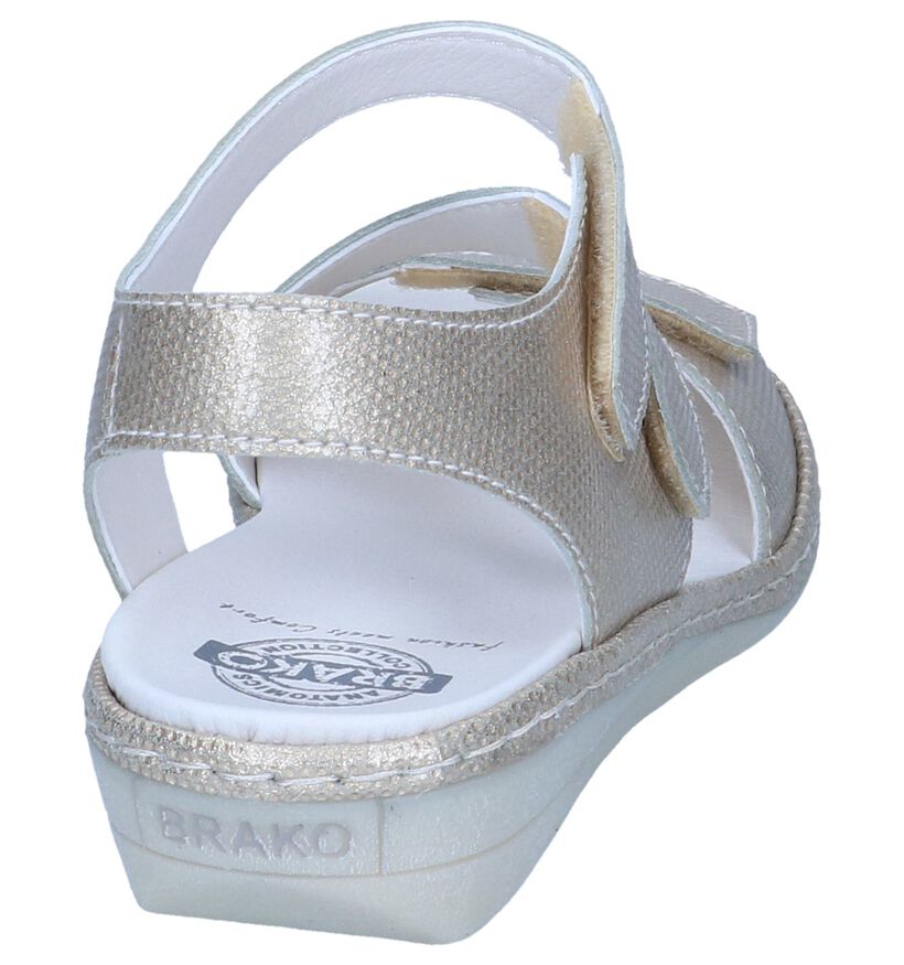 Brako Anatomics Sandales plates en Or en cuir (272888)