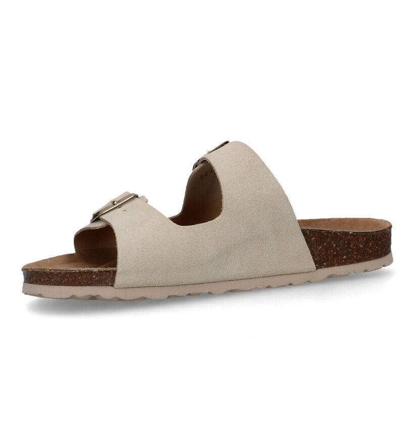 Signatur Blauwe Slippers in daim (335815)