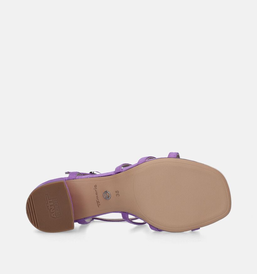 Tamaris Sandales avec talon carré en Mauve pour femmes (338270)