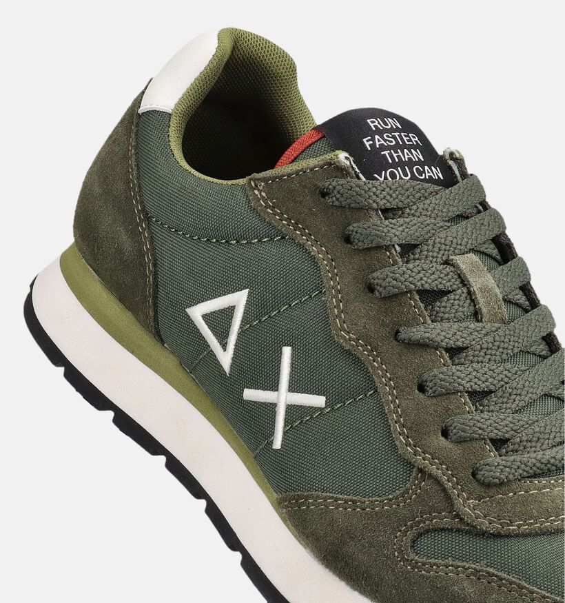 Sun68 Tom Solid Chaussures plates en Vert kaki pour hommes (379395) - pour semelles orthop&eacute;diques