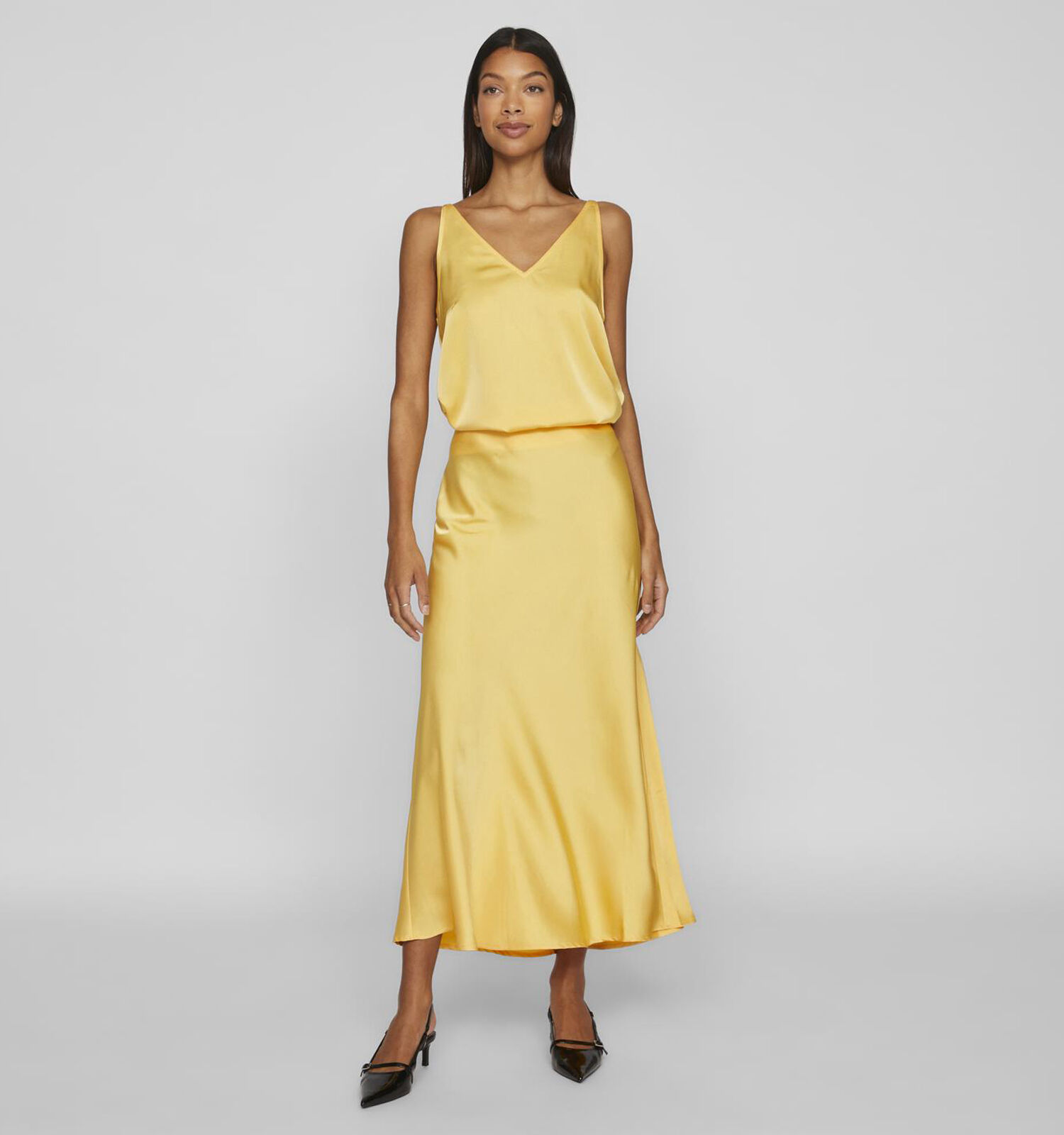 Gele maxi rok new arrivals
