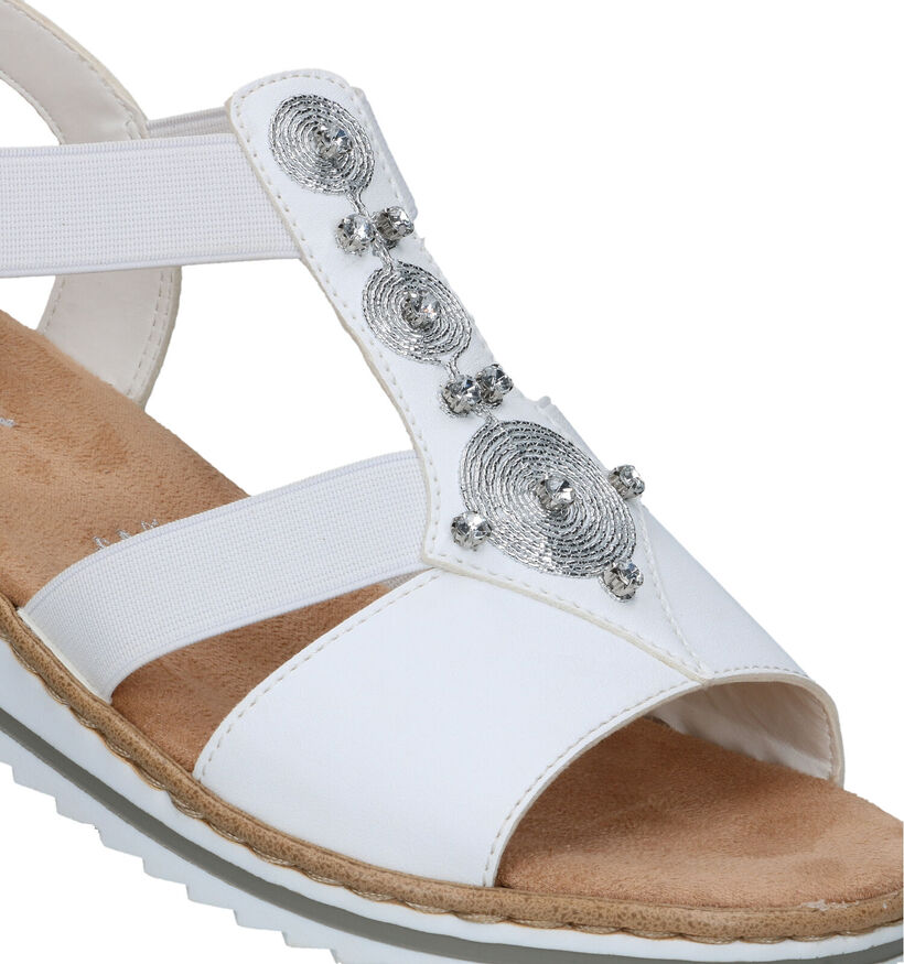 Rieker Witte Sandalen met sleehak voor dames (339057)