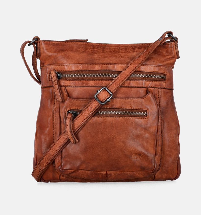 Bear Design Sac port&eacute; crois&eacute; en Cognac pour femmes (375788)