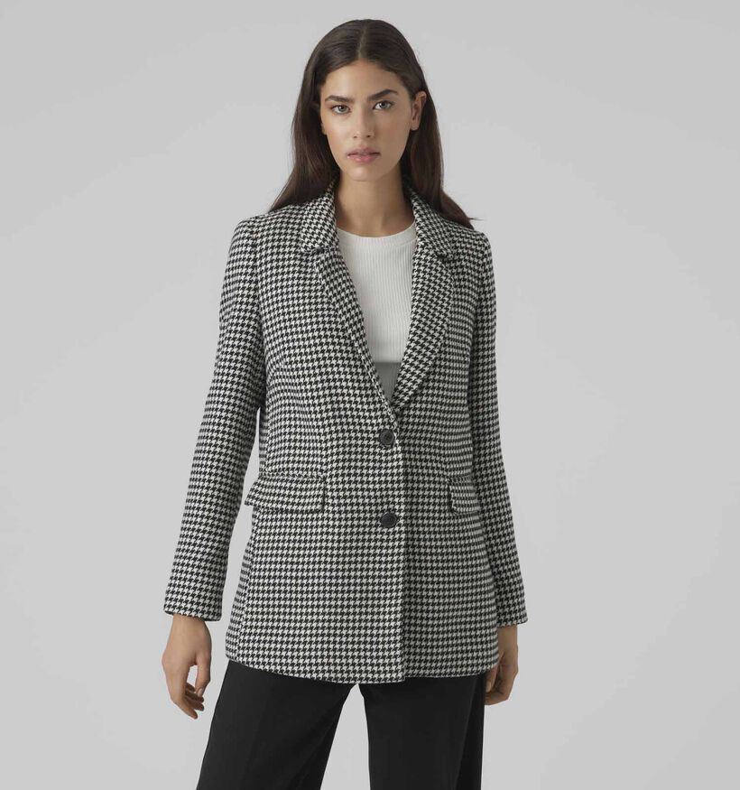 Vero Moda Harper Blazer en pied de poule en Noir pour femmes (334146)