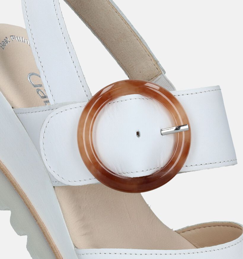 Gabor Best Fitting Sandales avec talon compensé en Blanc pour femmes (336132)