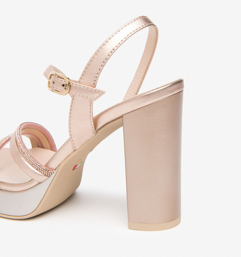 NeroGiardini Sandales &agrave; talons en Or pour femmes (370598)