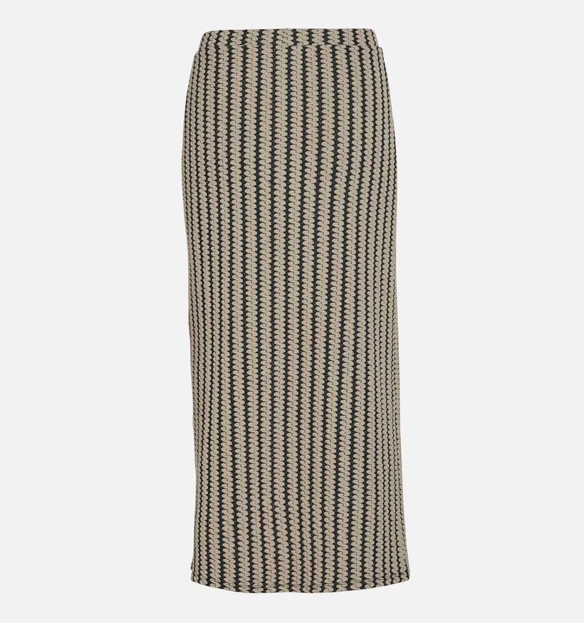 Vila Hella Jaquard Lange Rok Beige/Zwart voor dames (364087)