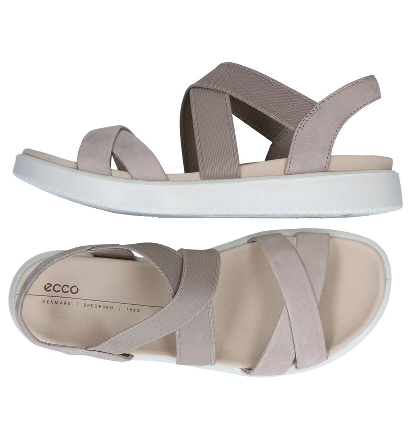 ECCO Flowt Taupe Sandalen in nubuck (287296)