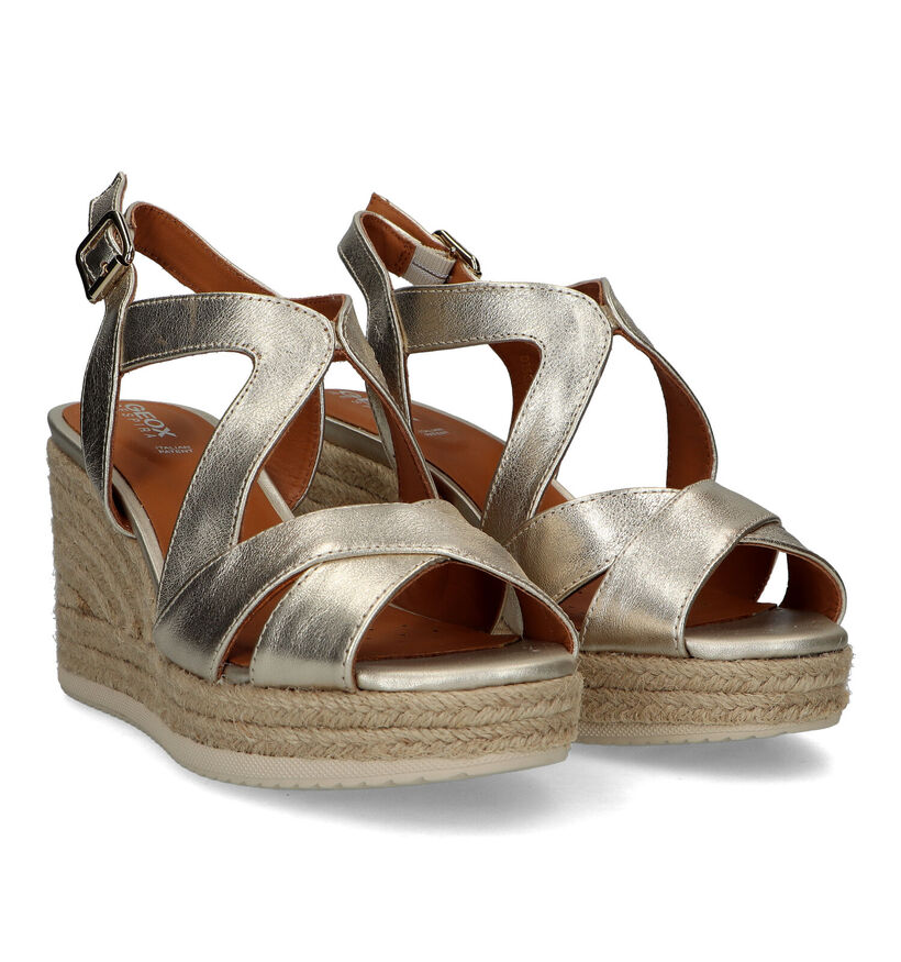 Geox Ponza Gouden Sandalen Met Sleehak voor dames (326665)