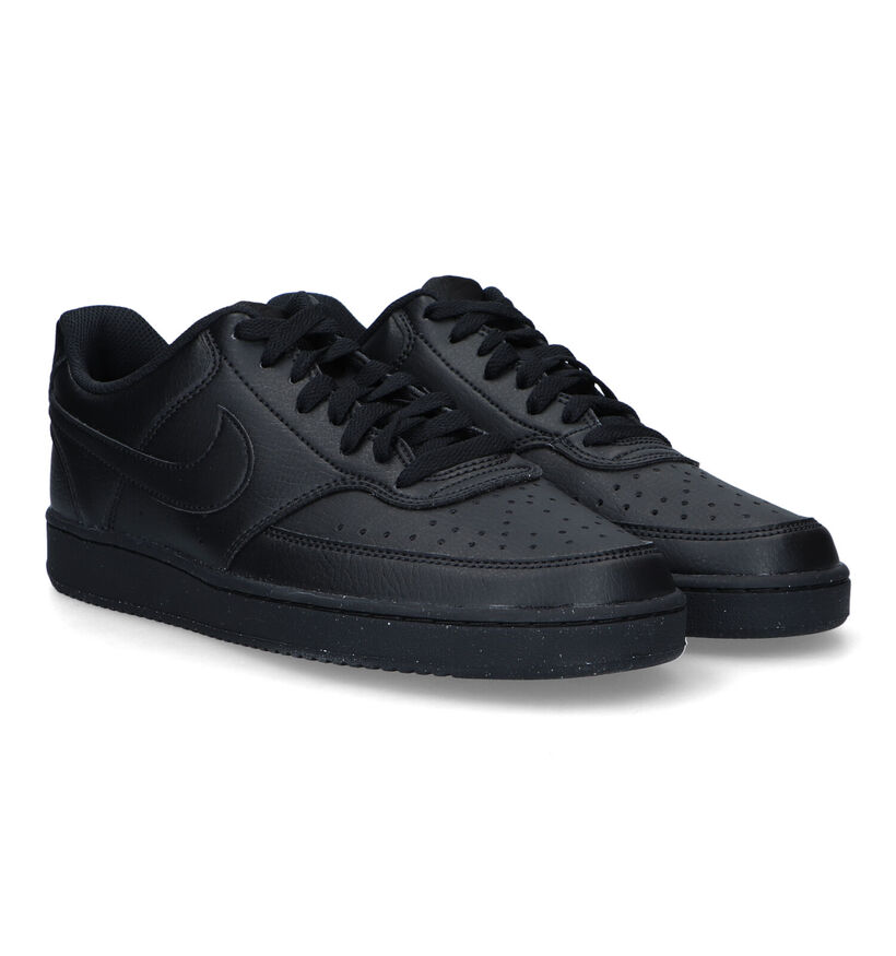 Nike Court Vision Low Next Nature Baskets en Noir pour hommes, garçons (343756)