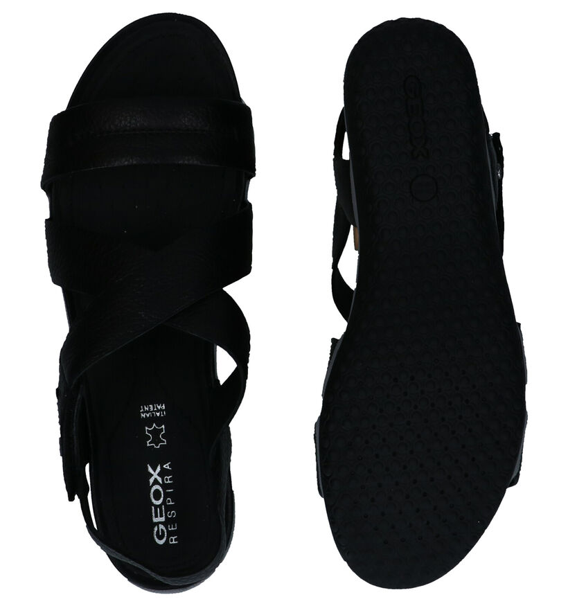Geox Vega Zwarte Sandalen in leer (285599)