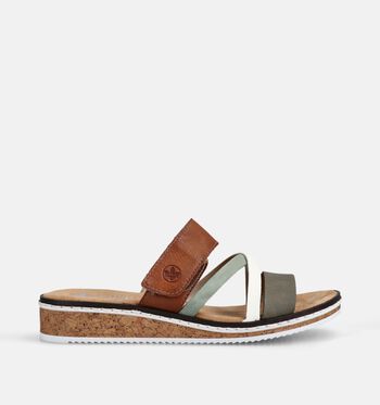 Rieker Slippers Beige/Groen