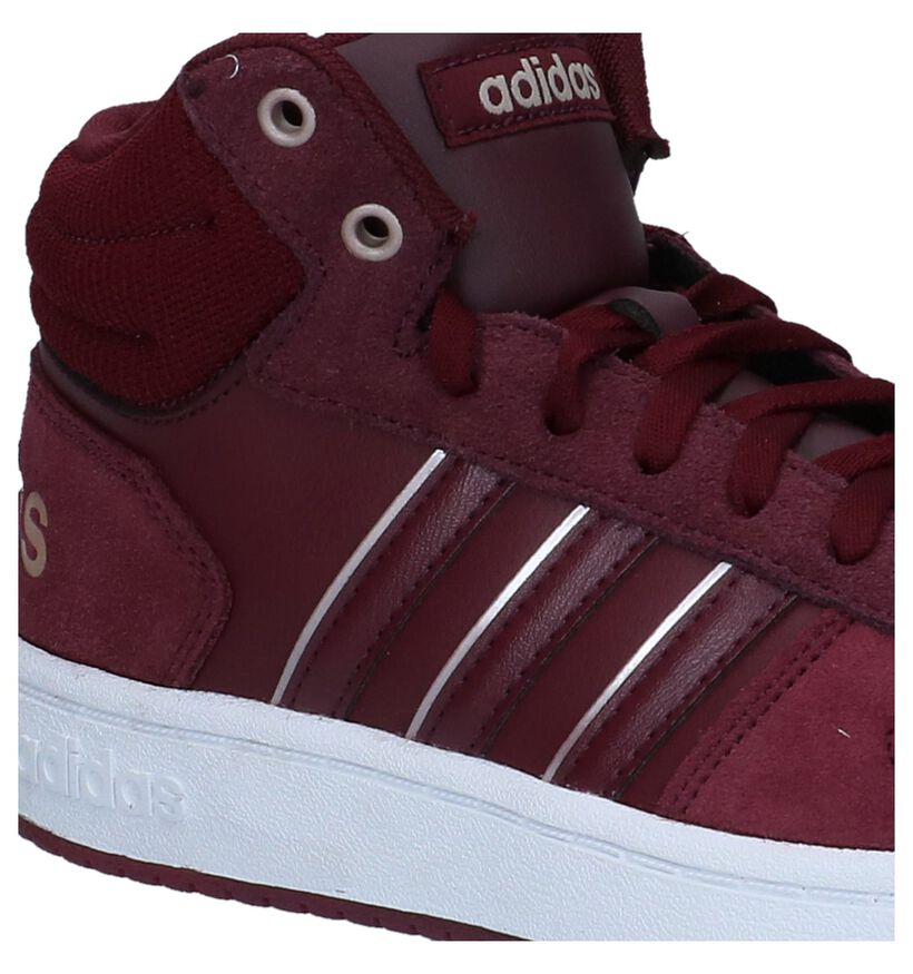 adidas Hoops 2.0 Mid Nude Sneakers in daim (252570)