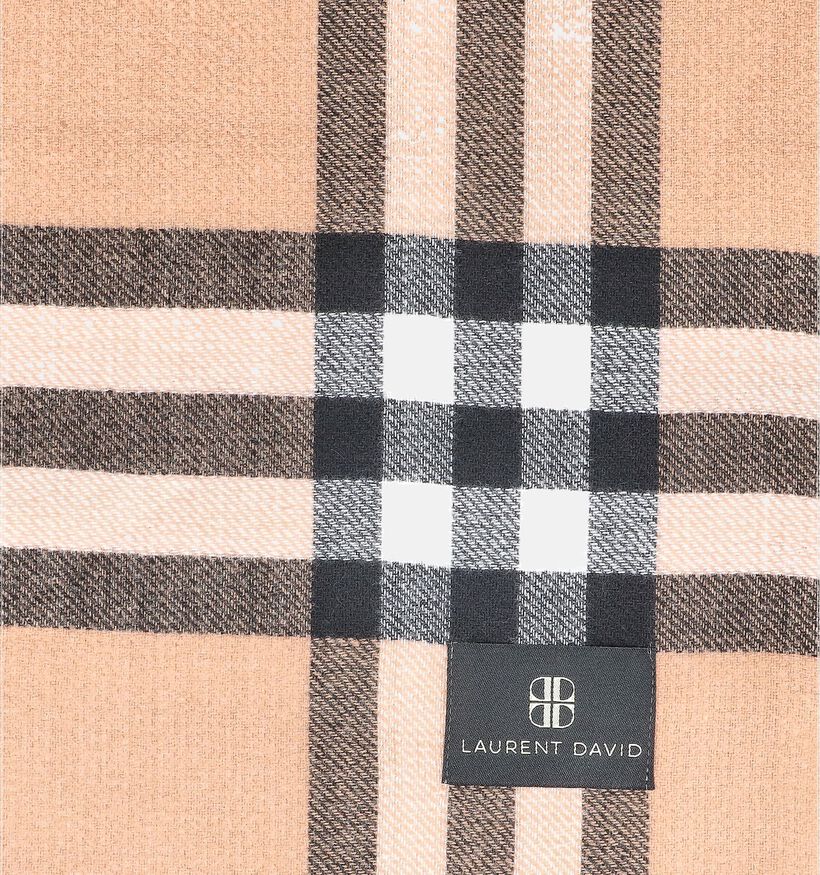 Laurent David Tartan Ch&acirc;le en Noir/Brun pour femmes (382920)