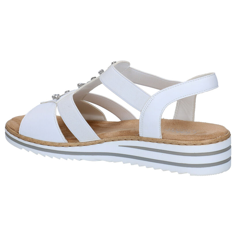 Rieker Witte Sandalen met sleehak voor dames (339057)