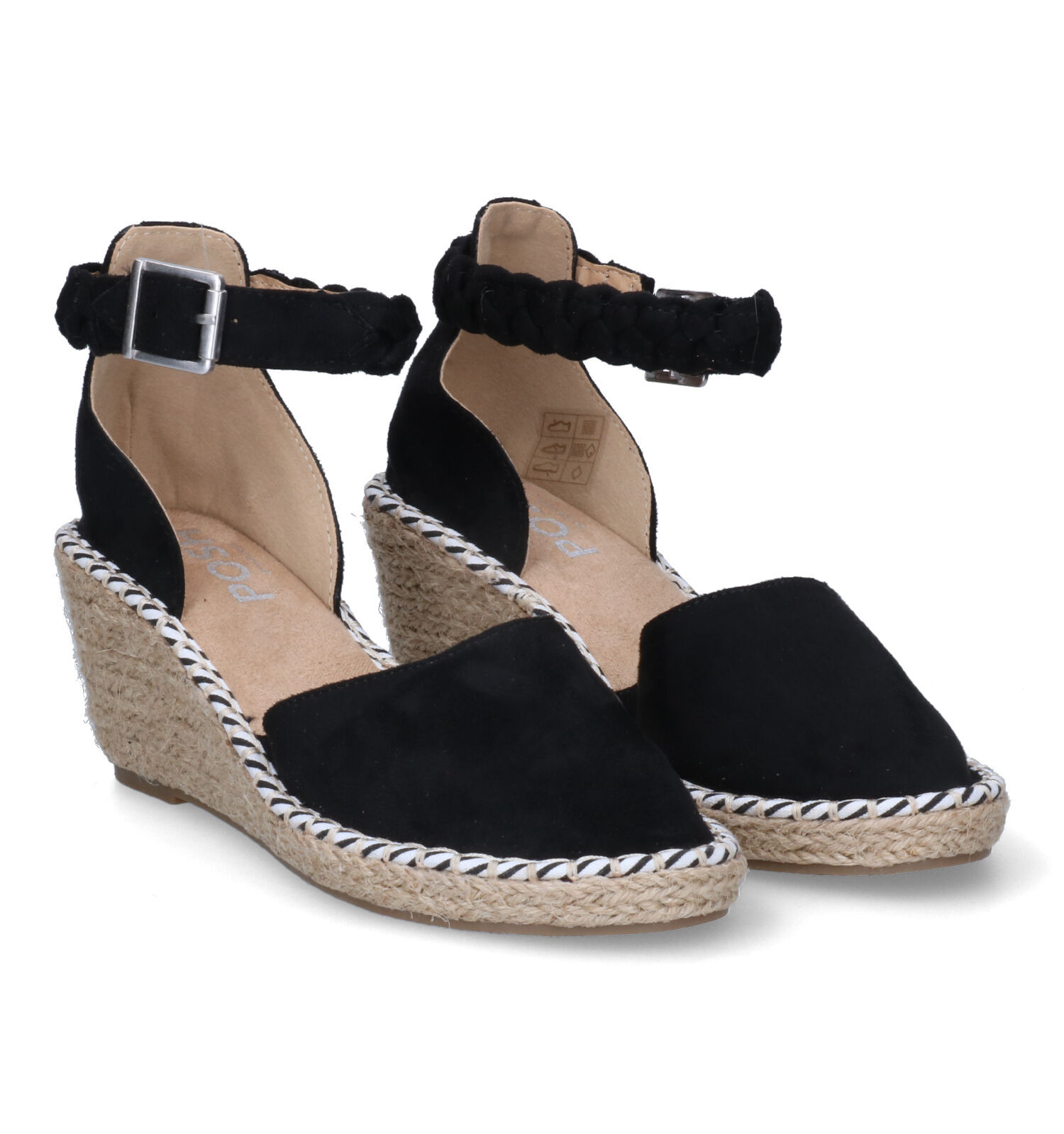 Posh by Poelman Zwarte Sandalen Dames Sandalen Online op TORFS.BE