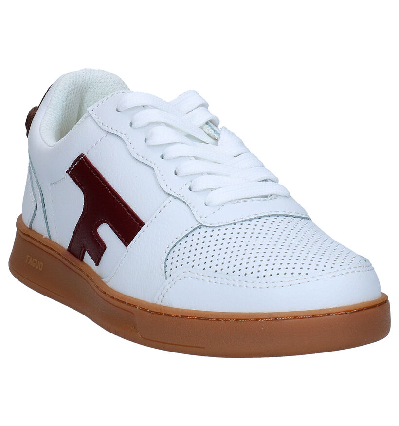 Faguo Hazel Witte Sneakers in kunstleer (288224)