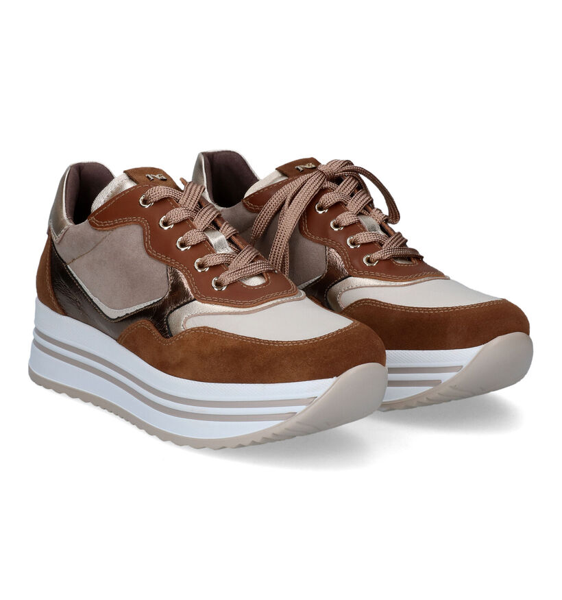 NeroGiardini Cognac Sneakers voor dames (314536) - geschikt voor steunzolen