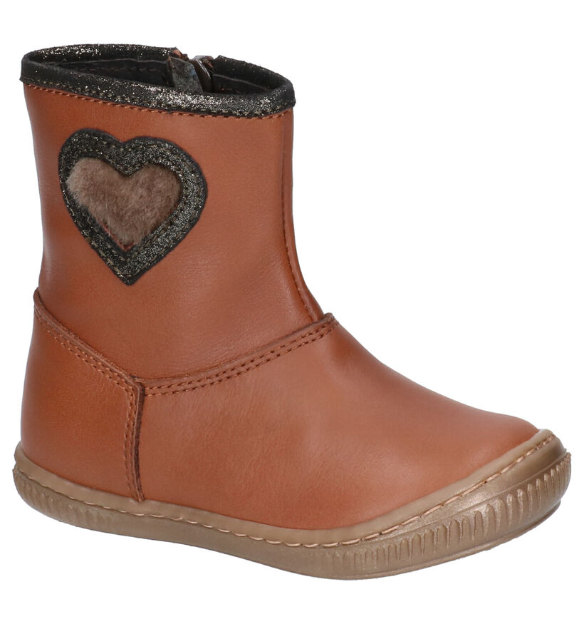 Milo & Mila Bottes basses en Cognac en cuir (255076)