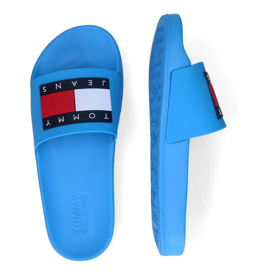 TH Tommy Jeans Flag Claquettes de piscine en Bleu pour femmes (303956)