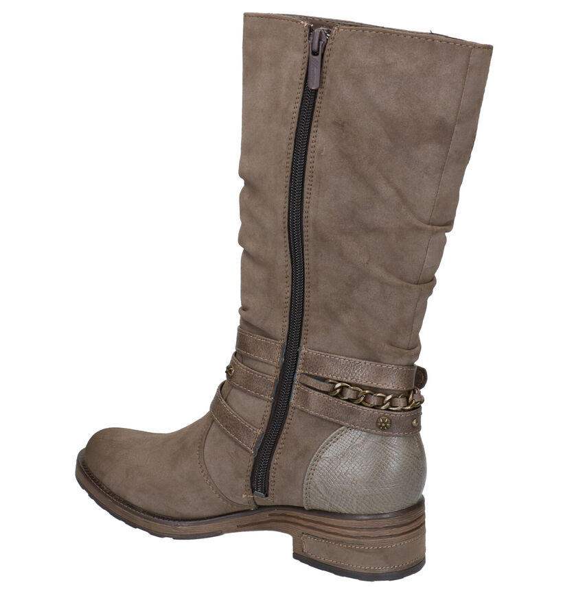 Mustang Bottes basses en Taupe en textile (280950)