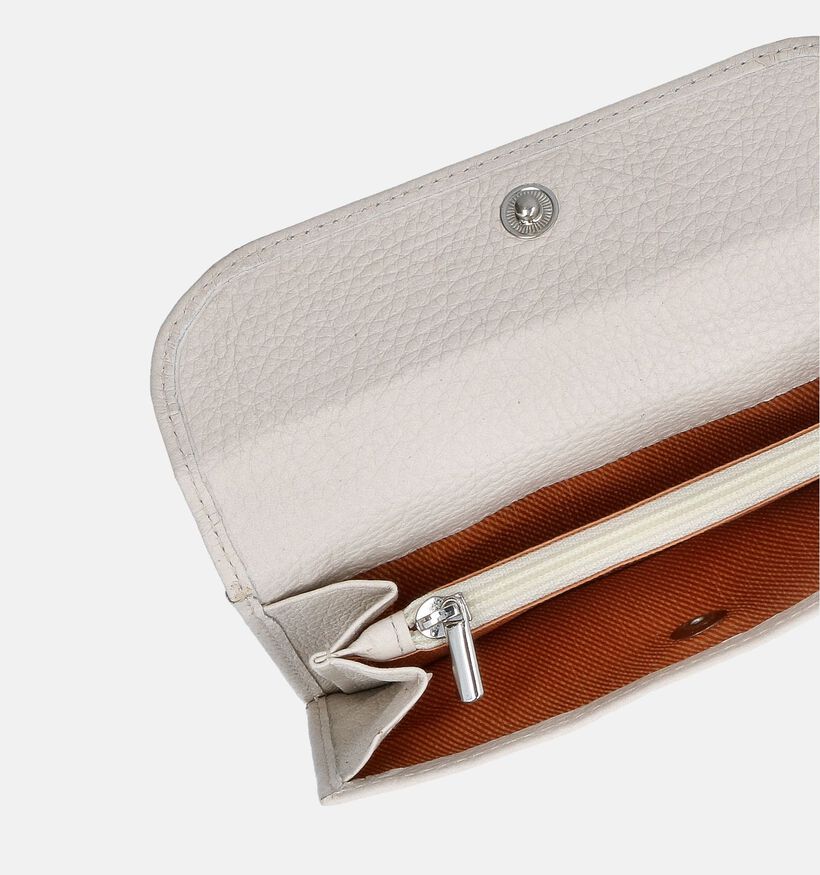 Crinkles Porte-monnaie à rabat en Beige pour femmes (358508)