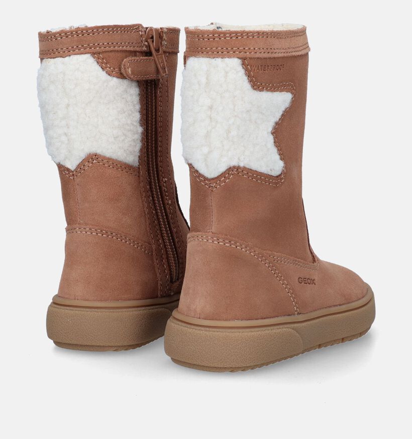 Geox Theleven Bottes étanches en Cognac pour filles (330132) - pour semelles orthopédiques