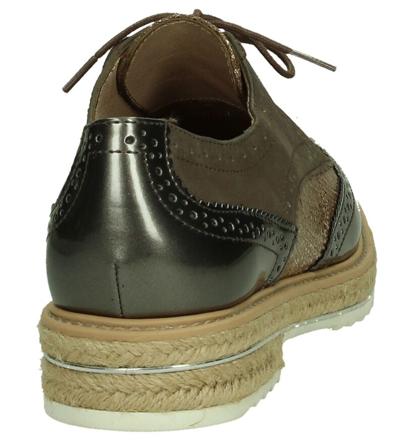 Be Natural Taupe Veterschoenen Oxford, , pdp
