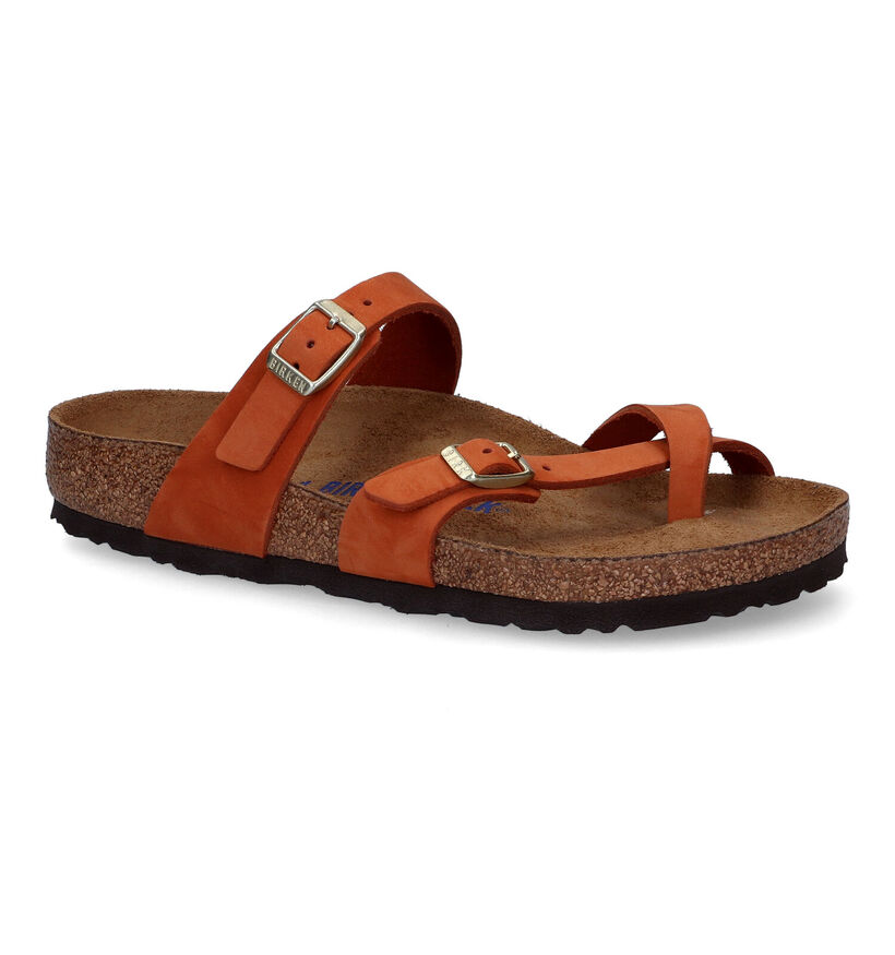 Birkenstock Mayari Bruine Teenslippers in nubuck (305613)