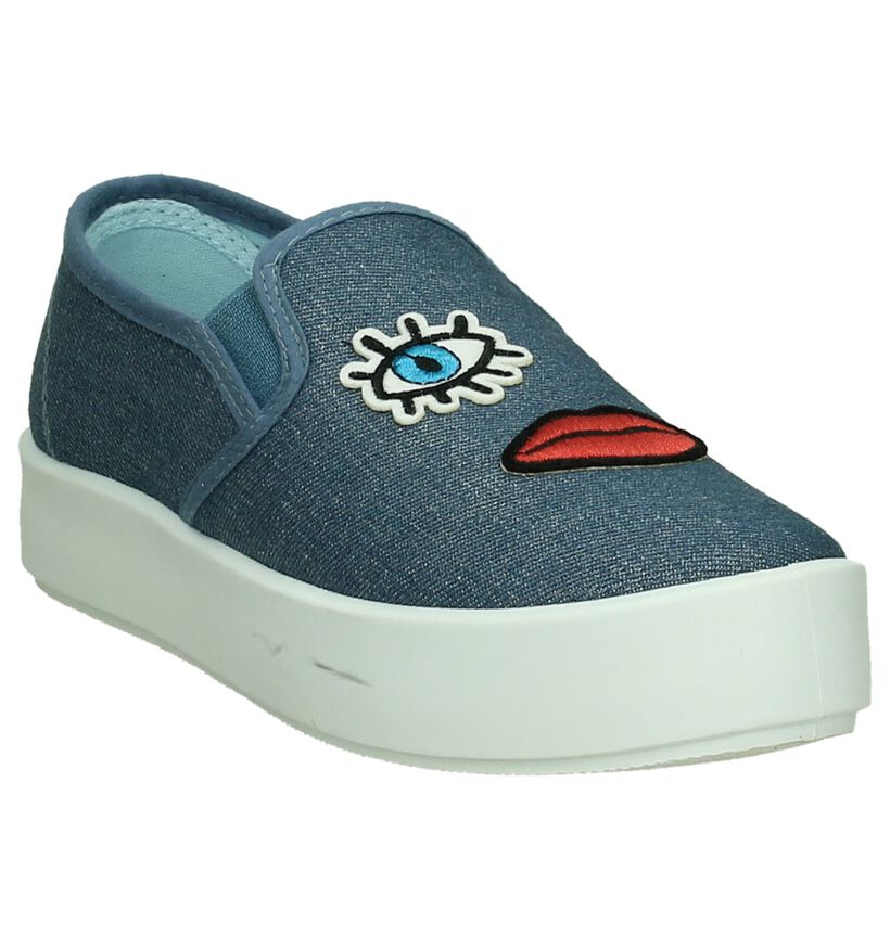 Blink Blauw Slip-on Sneakers in stof (196076)