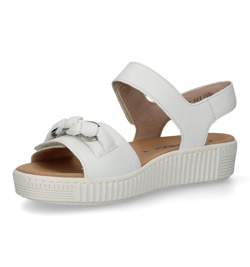 Gabor Ecru Sandalen voor steunzolen in leer (334332)