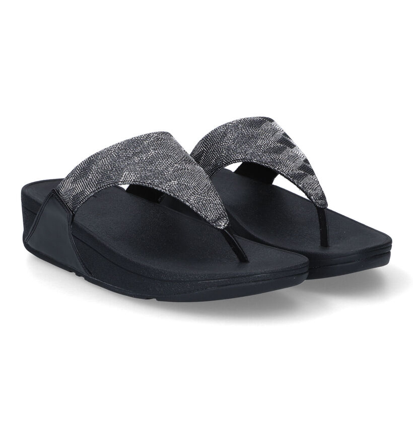 FitFlop Lulu Toe Post Geo Glitz Blauwe Teenslippers voor dames (313548)