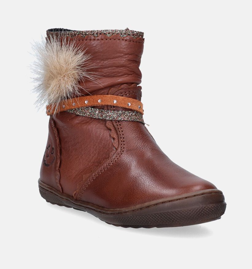 Little David Pippa Bottes en Cognac pour filles (349380) - pour semelles orthopédiques