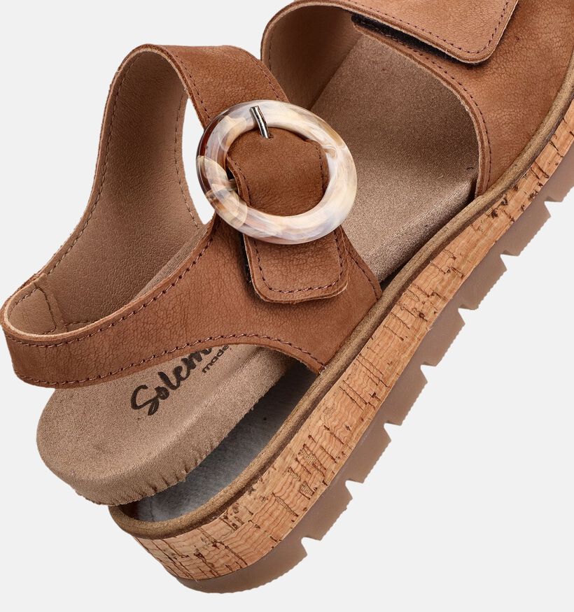 Solemade Sandales en Cognac pour femmes (371620) - pour semelles orthop&eacute;diques