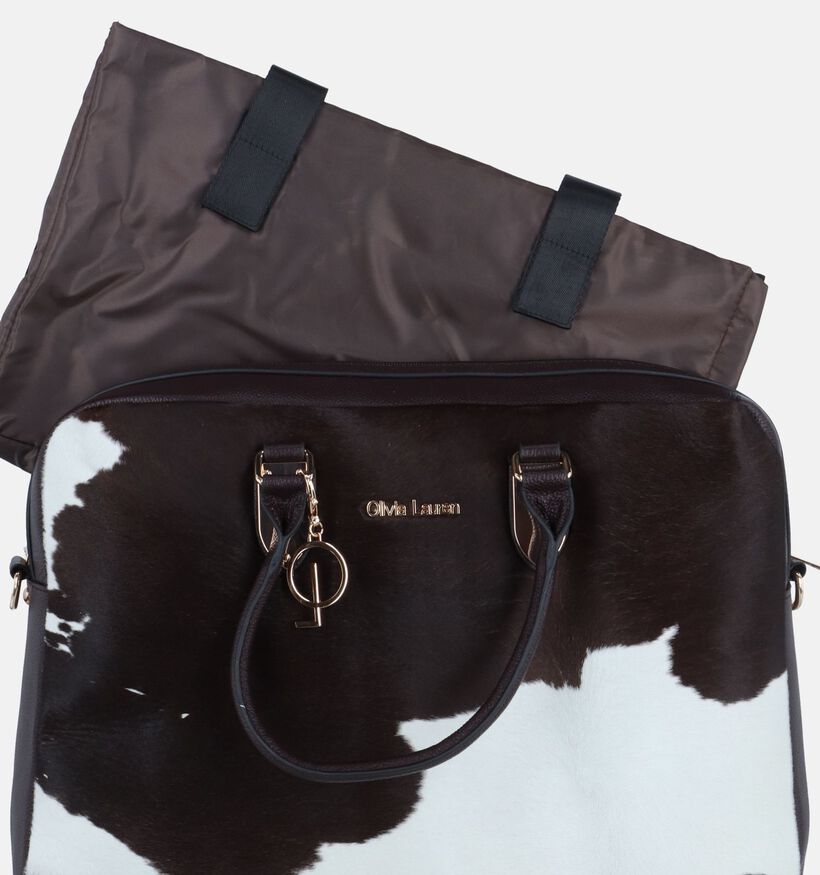 Olivia Lauren Cowhide Medium Bruine Laptoptas voor dames (348525)