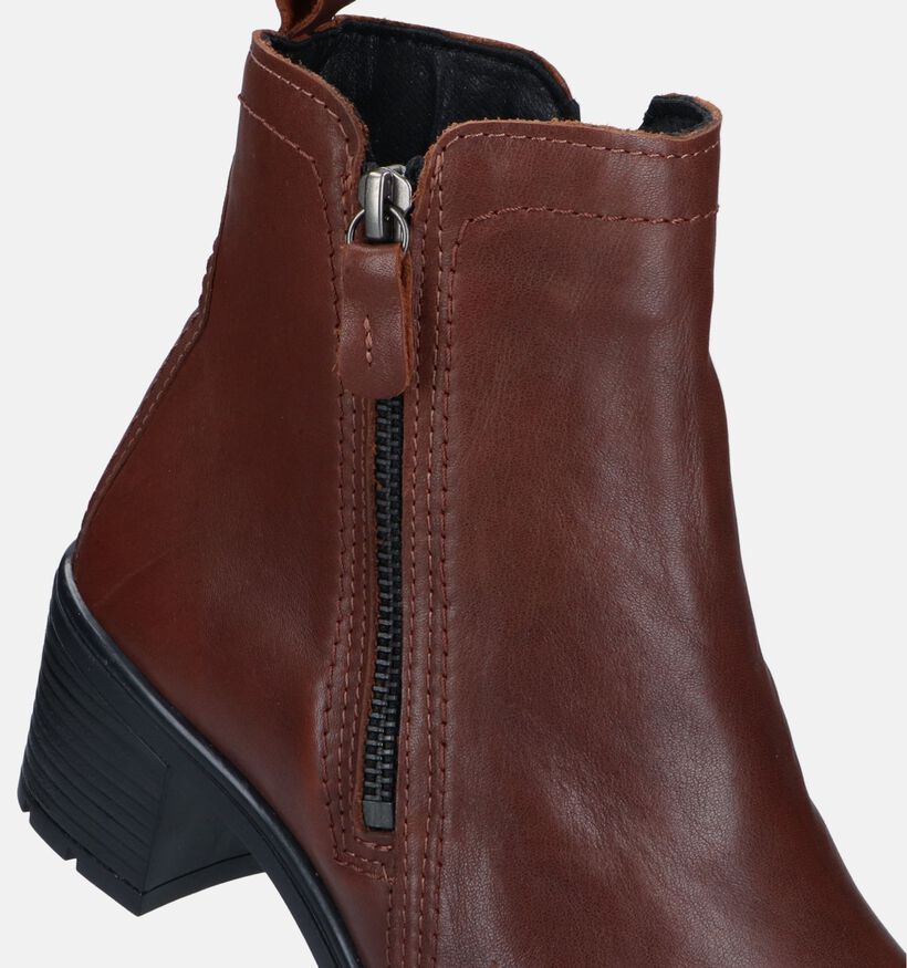 Solemade Fiona 17 Bottines avec talon carré en Cognac pour femmes (331046)