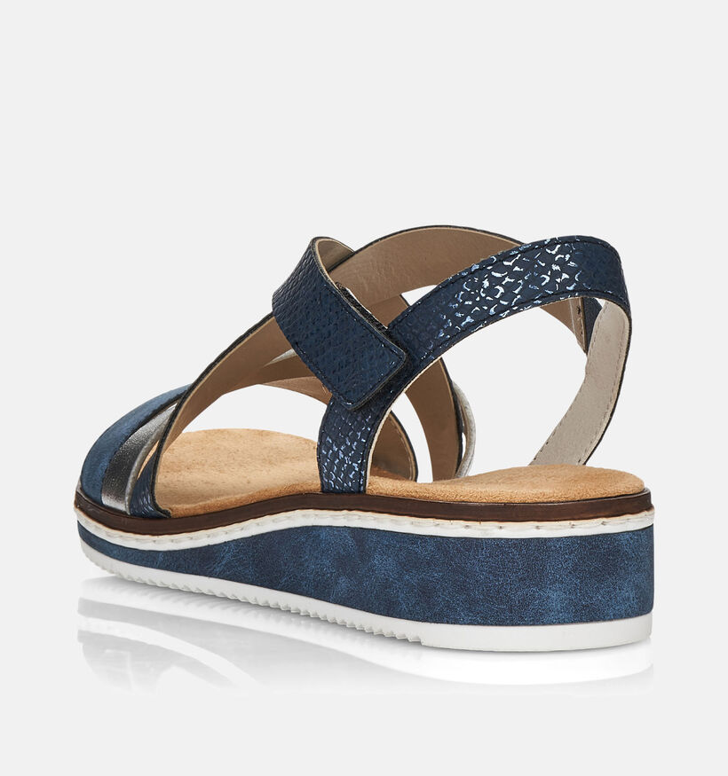 Rieker Blauwe Sandalen met sleehak voor dames (354927)