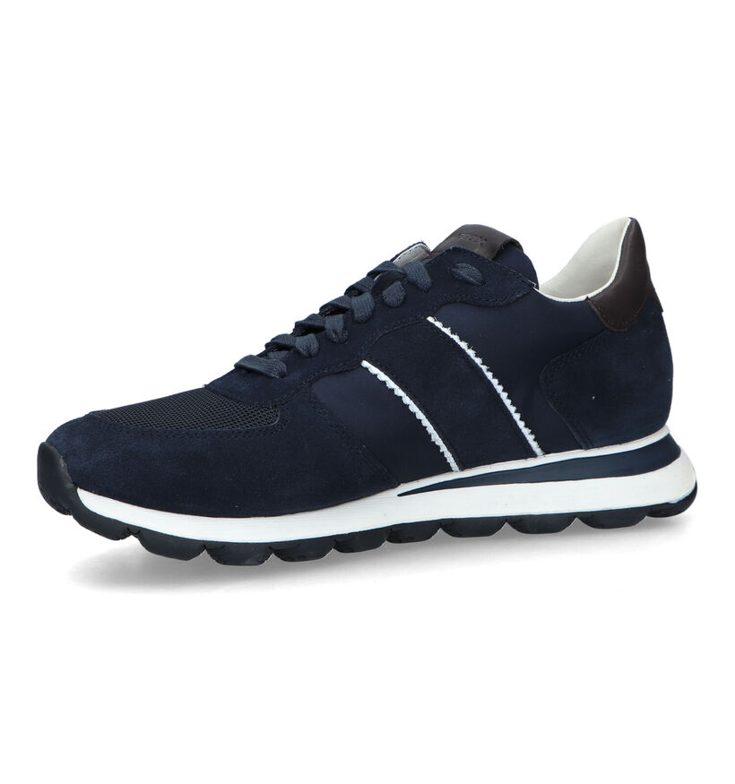 Geox Spherica Blauwe Veterschoenen in daim (326724)