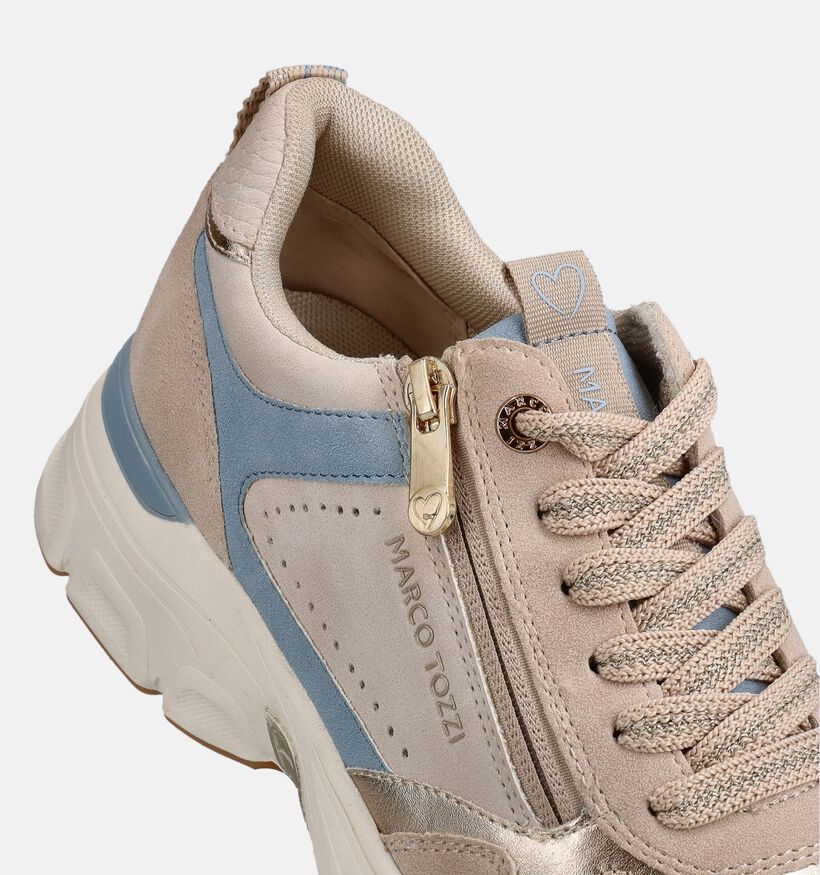 Marco Tozzi Baskets en Beige/Bleu pour femmes (367940) - pour semelles orthop&eacute;diques