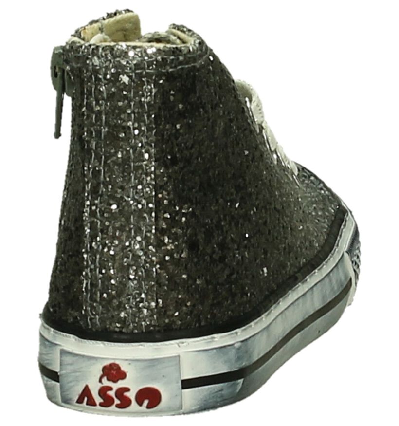 Zilveren Glitter Sneaker Asso in stof (203362)