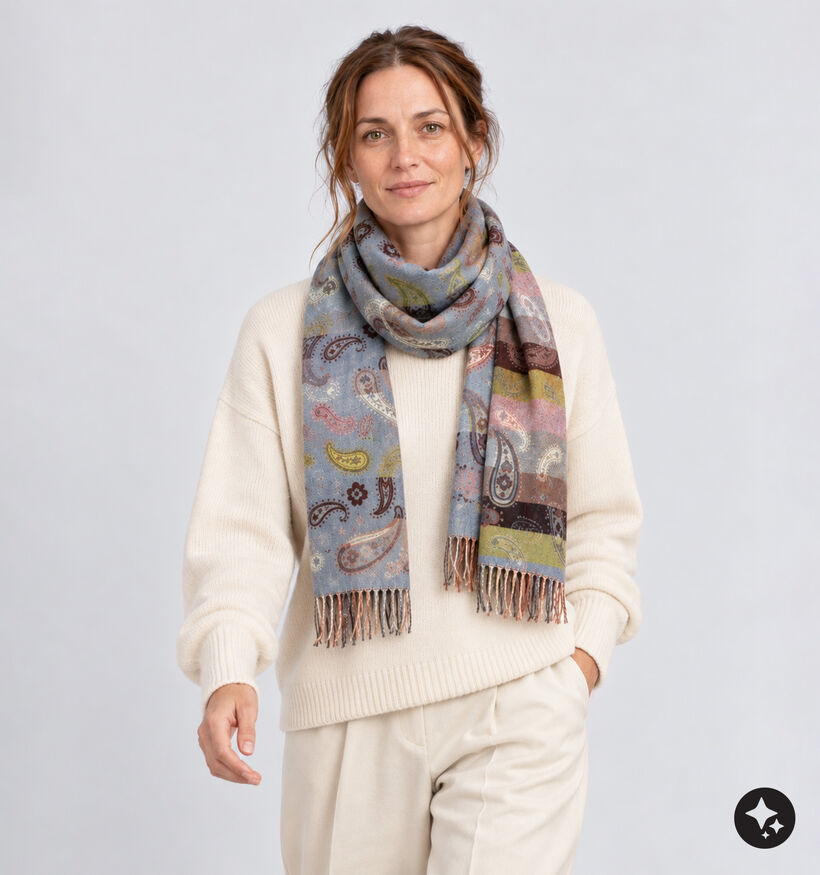Via Limone Paisley Ch&acirc;le en Bleu pour femmes (382715)
