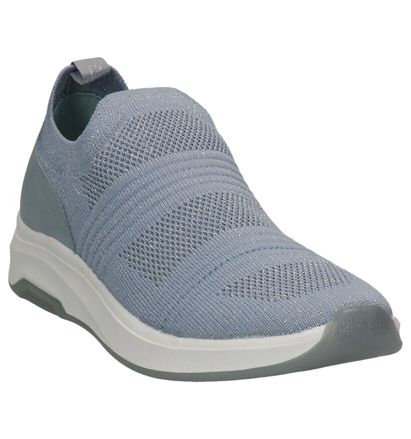 Dazzle Blauwe Slip-on sneakers in stof (274255)