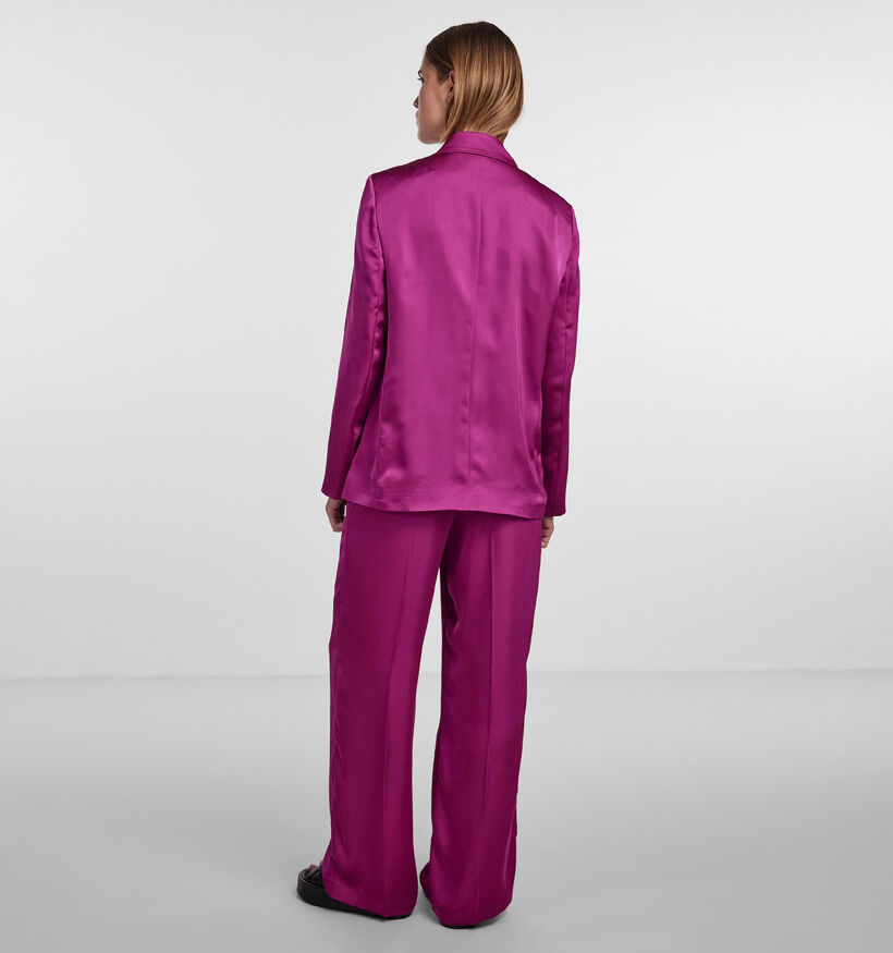 Pieces Sabrina Fuchsia Satijnen blazer voor dames (333233)