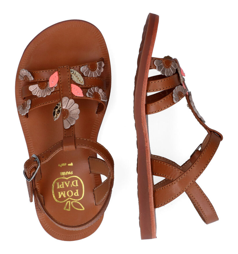 Pom d'Api Plagette Multi Daisy Cognac Sandalen voor meisjes (304780)