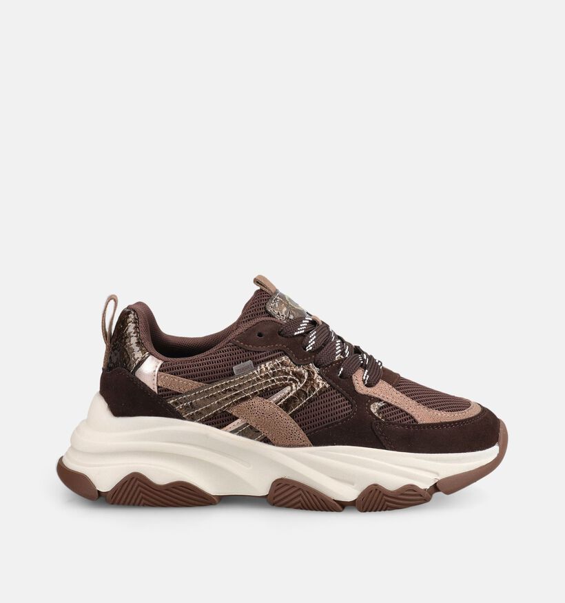 Posh by Poelman Donkerbruine Sneakers voor dames (378664) - geschikt voor steunzolen