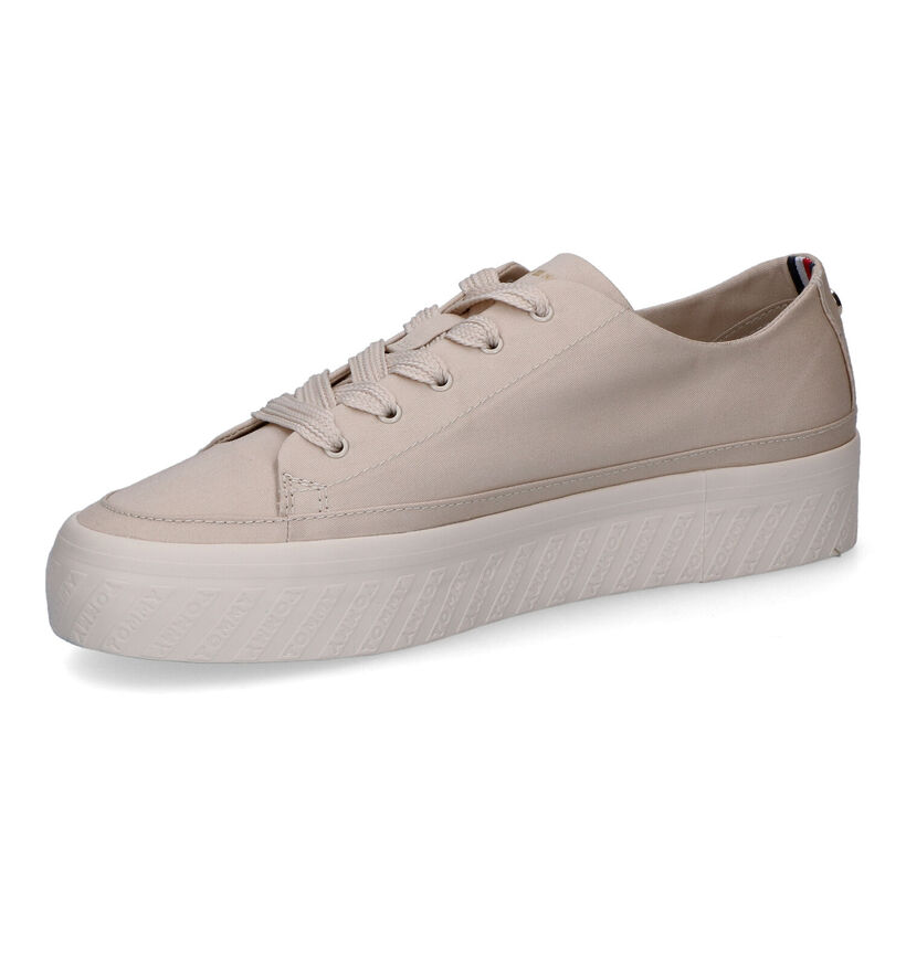Tommy Hilfiger Monochromatic Vulc Beige Sneakers voor dames (304010) - geschikt voor steunzolen