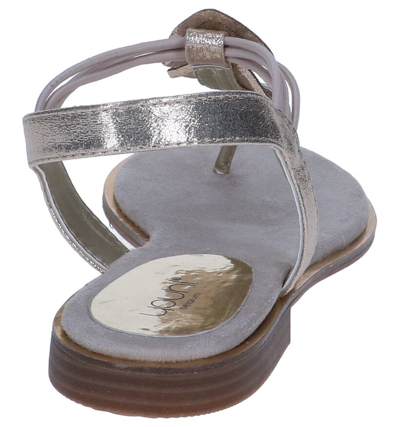 Youh! Sandales plates en Or en simili cuir (239197)