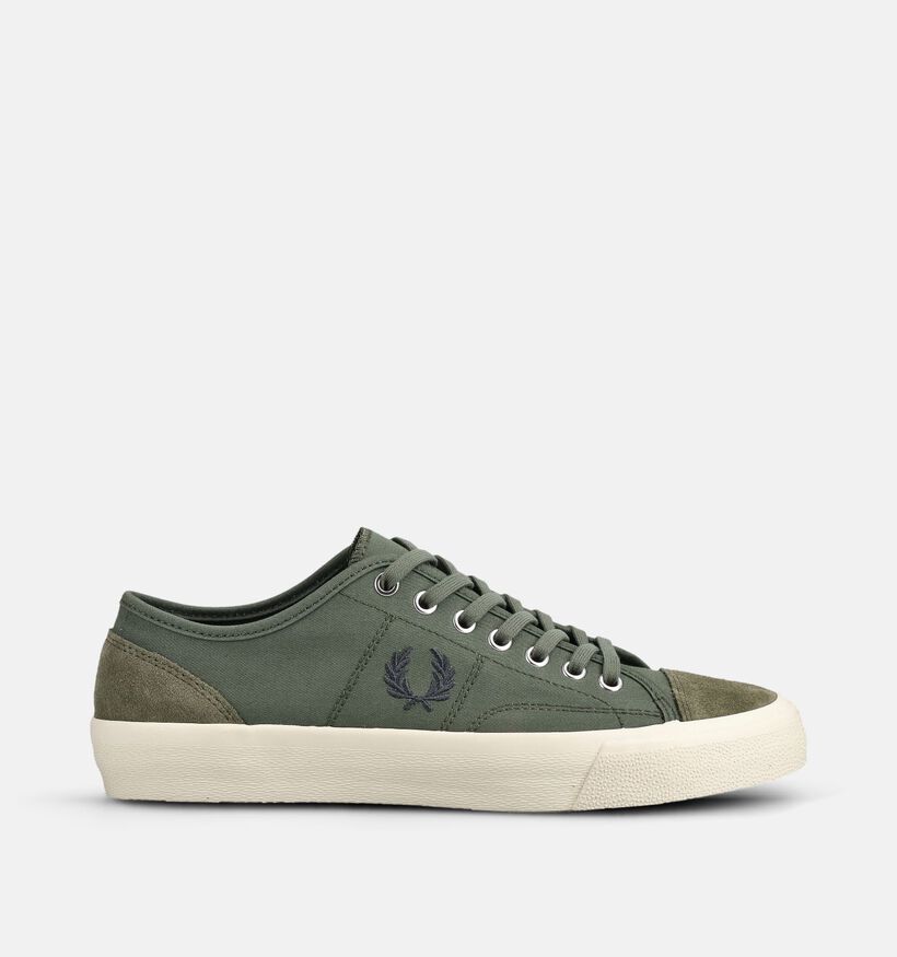 Fred Perry Hughes Canvas Suede Chaussures &agrave; lacets en Vert pour hommes (375102)