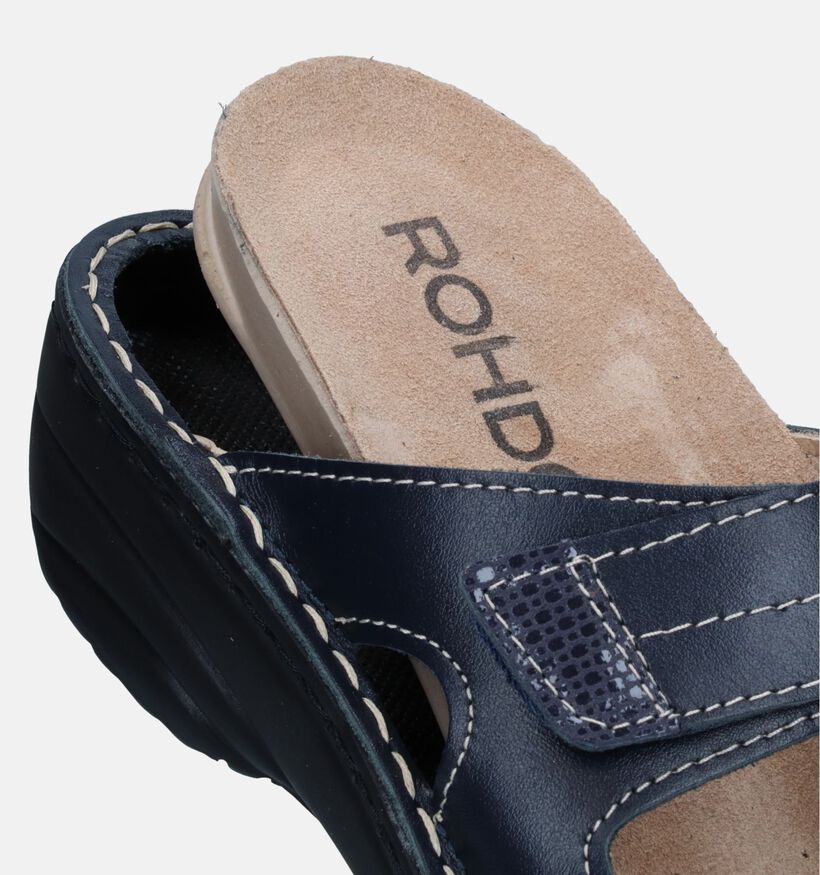 Rohde Nu-pieds compensées en Bleu foncé pour femmes (250633) - pour semelles orthopédiques